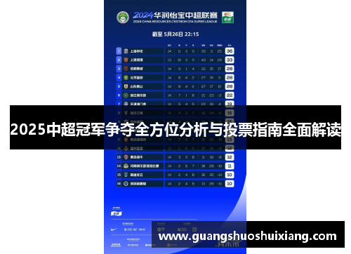 2025中超冠军争夺全方位分析与投票指南全面解读